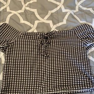 COPY - Black and white checkered crop top!